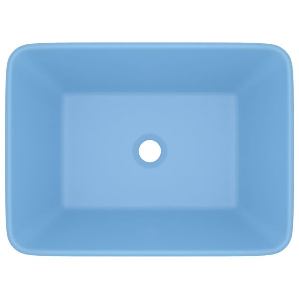 Lavandino Luxury Azzurro Opaco 41x30x12 Cm In Ceramica - Image 3