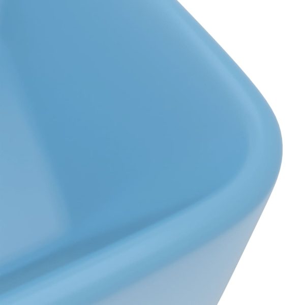 Lavandino Luxury Azzurro Opaco 41x30x12 Cm In Ceramica - Image 5