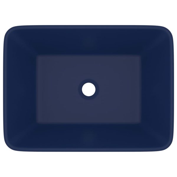 Lavandino Luxury Blu Scuro Opaco 41x30x12 Cm In Ceramica - Image 3