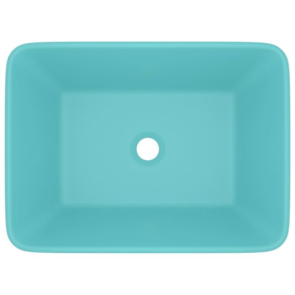 Lavandino Luxury Turchese Opaco 41x30x12 Cm In Ceramica - Image 3