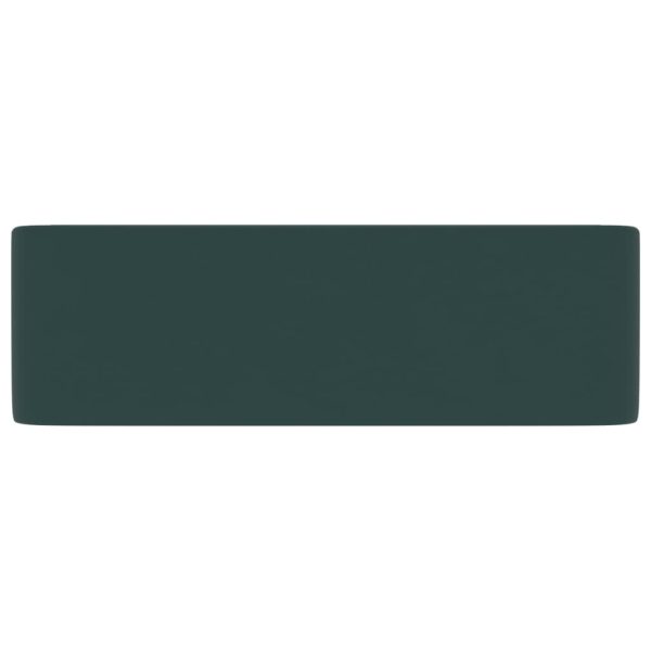 Lavandino Luxury Verde Scuro Opaco 41x30x12 Cm In Ceramica - Image 4