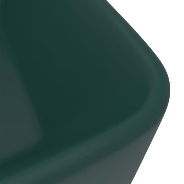 Lavandino Luxury Verde Scuro Opaco 41x30x12 Cm In Ceramica - Image 5