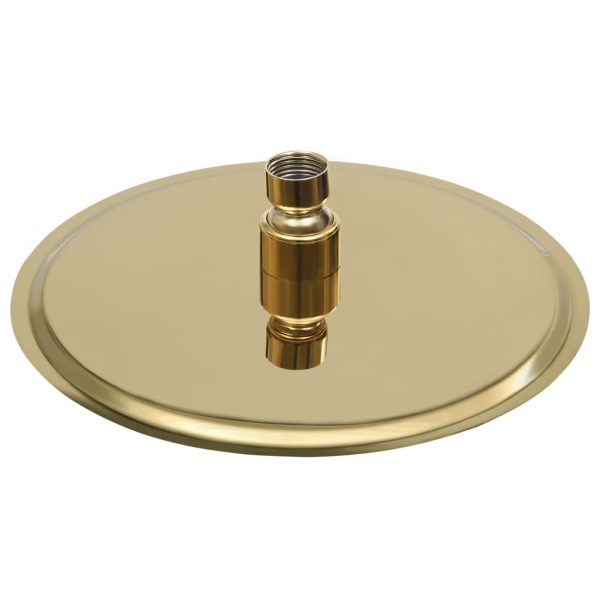 Testa Doccia A Pioggia In Acciaio Inox 20 Cm Rotonda Oro - Image 4