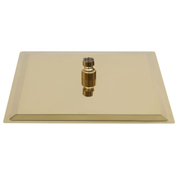 Testa Doccia A Pioggia In Acciaio Inox 30x30 Cm Quadrata Oro - Image 4