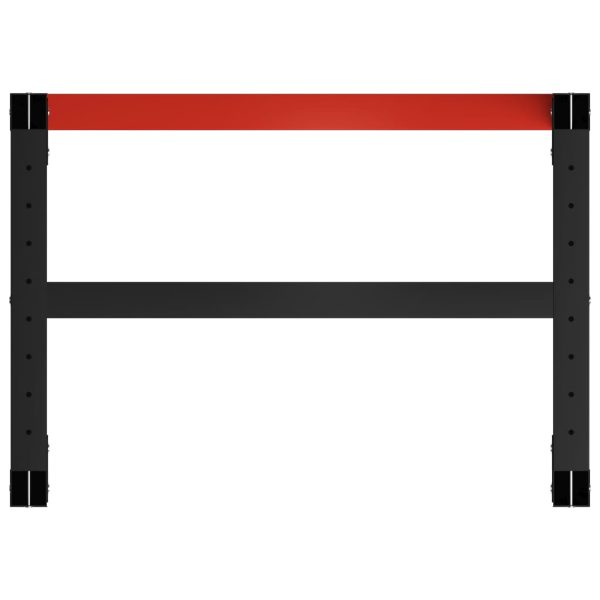 Telaio Per Banco Da Lavoro In Metallo 80x57x79 Cm Nero E Rosso - Image 5