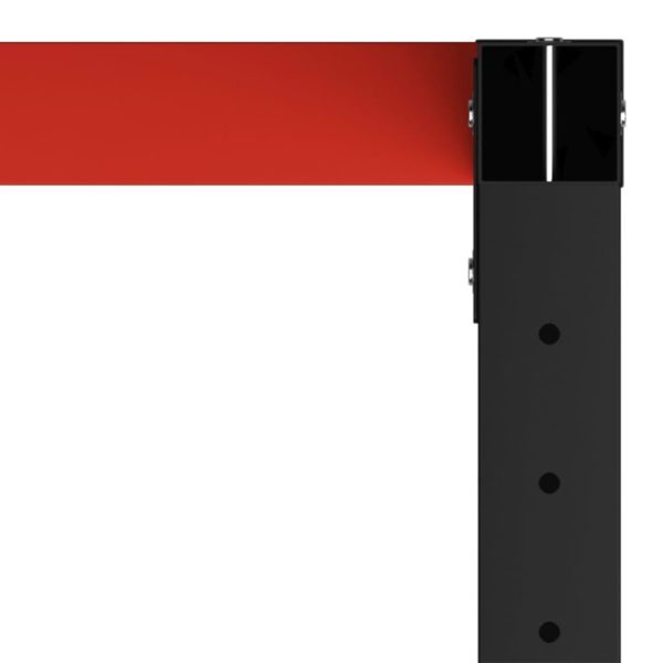 Telaio Per Banco Da Lavoro In Metallo 80x57x79 Cm Nero E Rosso - Image 6
