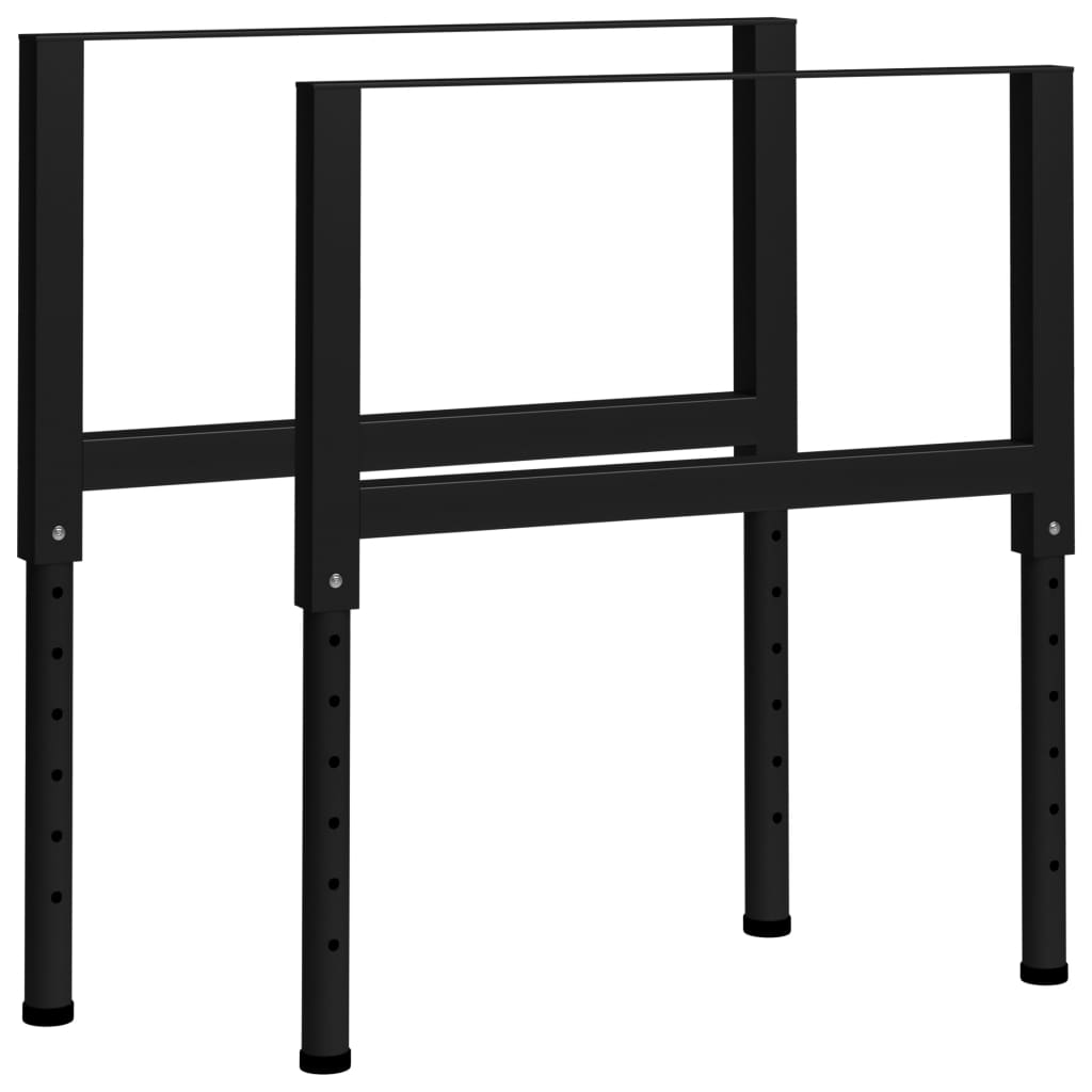 Telai Per Banco Da Lavoro 2 Pz In Metallo 85x(69-95,5) Cm Neri