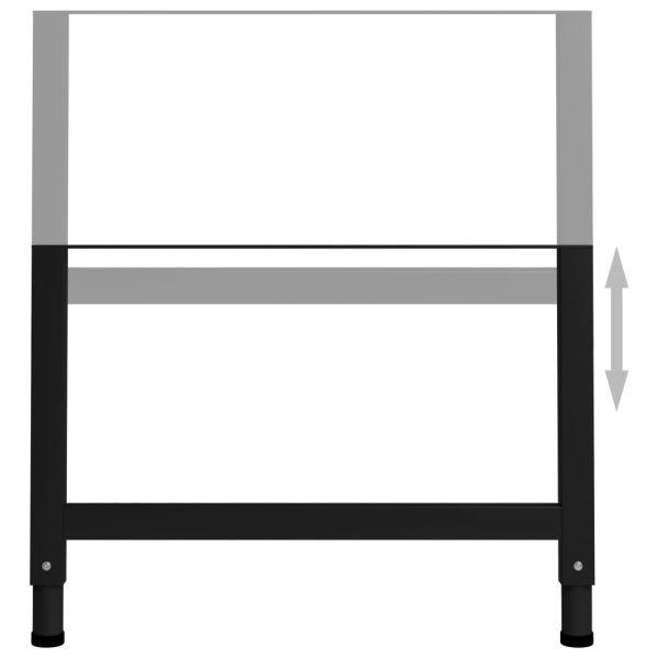 Telai Per Banco Da Lavoro 2 Pz In Metallo 85x(69-95,5) Cm Neri - Image 4