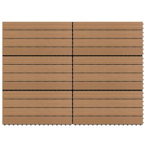 Piastrelle Per Decking In Wpc 6 Pz 60x30 Cm 1,08 M² Marrone