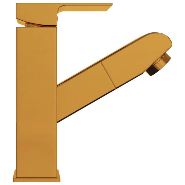 Rubinetto Lavabo Da Bagno Funzione Estraibile Oro 157x172 mm - Image 4