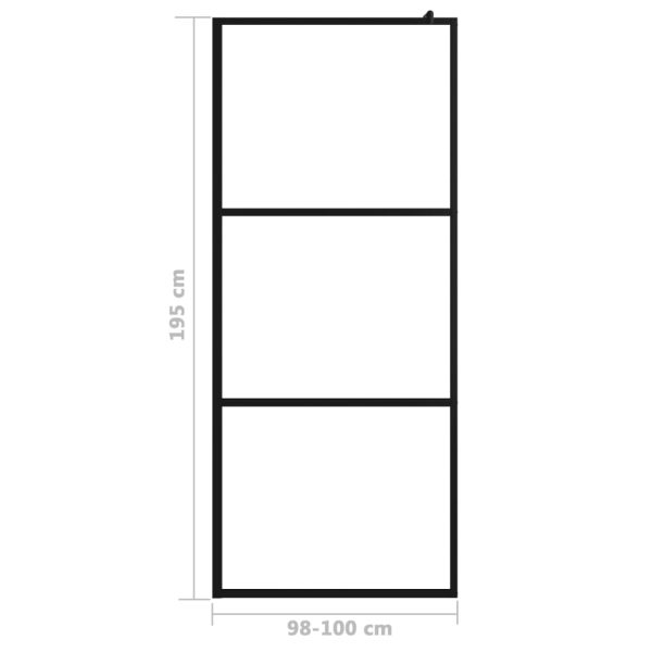 Parete Doccia WalK-In In Vetro Trasparente Esg Nera 100x195 cm - Image 6