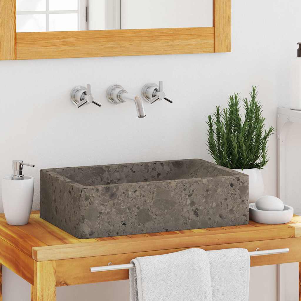 Lavello 45x30x12 Cm Marmo Lucido Grigio