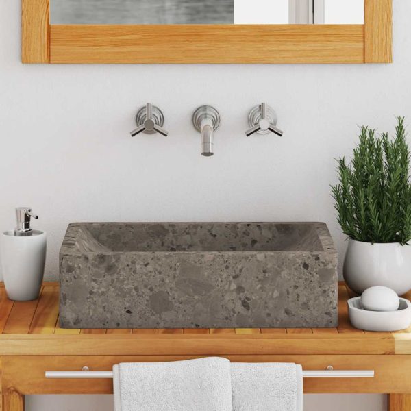 Lavello 45x30x12 Cm Marmo Lucido Grigio - Image 3