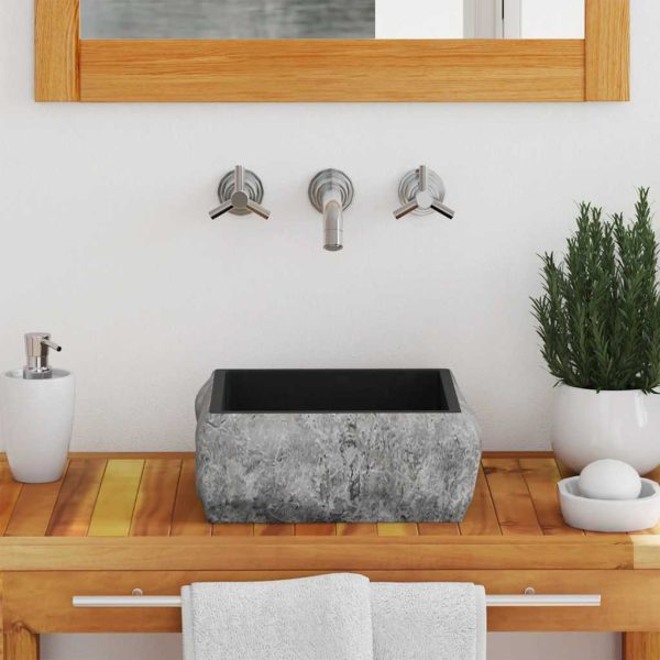 Lavandino Nero 30x30x13 Cm In Marmo - Image 3