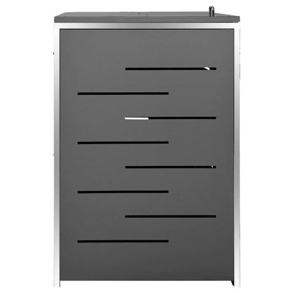 Copri Bidoni Pattume Quadruplo 276,5x77,5x112,5 Cm Acciaio Inox - Image 6