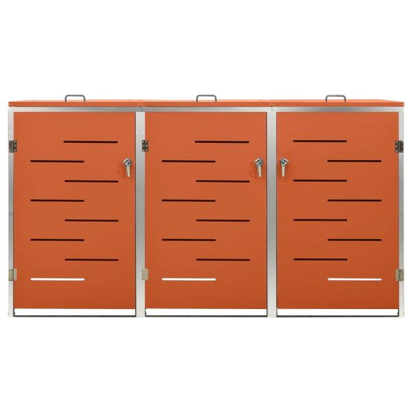 Copribidone Per Spazzatura Triplo 207x77,5x112,5cm Acciaio Inox - Image 5