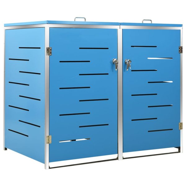 Copri Bidoni Pattumiera Doppia 138x77,5x112,5 Cm Acciaio Inox - Image 2