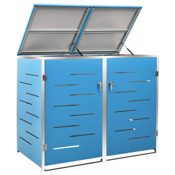 Copri Bidoni Pattumiera Doppia 138x77,5x112,5 Cm Acciaio Inox - Image 3