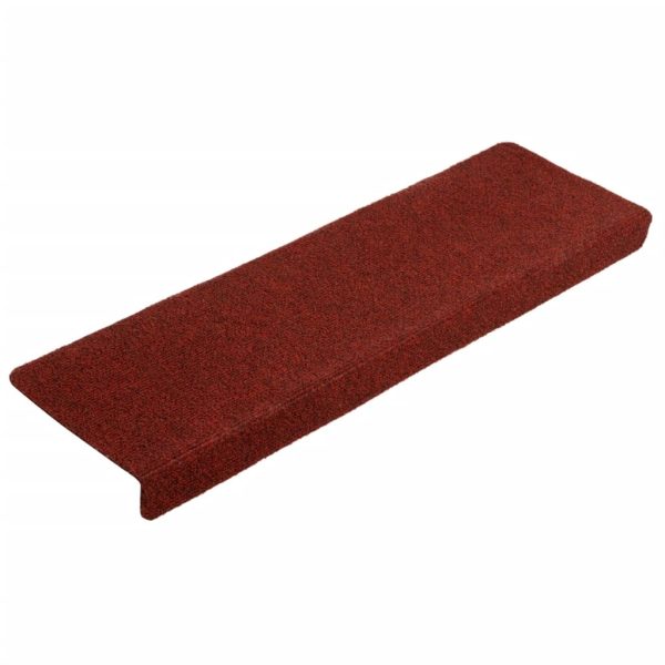 Tappetini Per Scale Tessuto Agugliato 10 Pz 65x21x4 Cm Bordeaux - Image 3