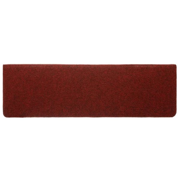 Tappetini Per Scale Tessuto Agugliato 10 Pz 65x21x4 Cm Bordeaux - Image 5