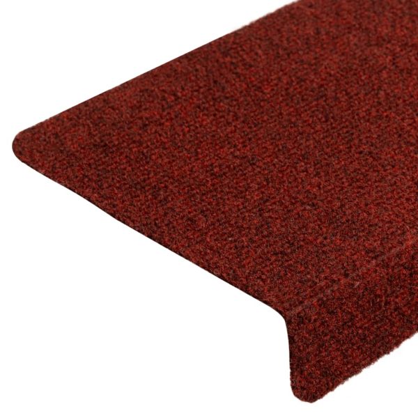 Tappetini Per Scale Tessuto Agugliato 10 Pz 65x21x4 Cm Bordeaux - Image 6