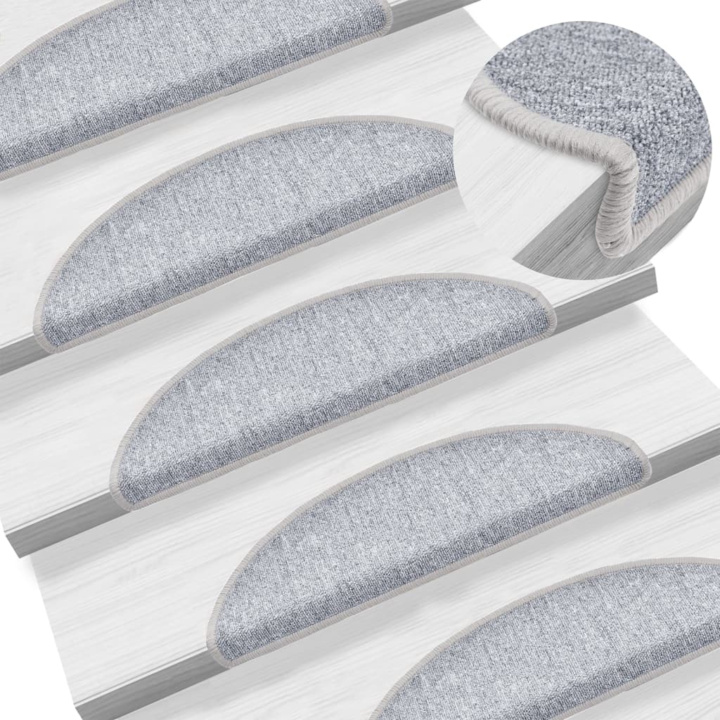 Tappetini Per Scale 10 Pz 56x17x3 Cm Grigio Chiaro