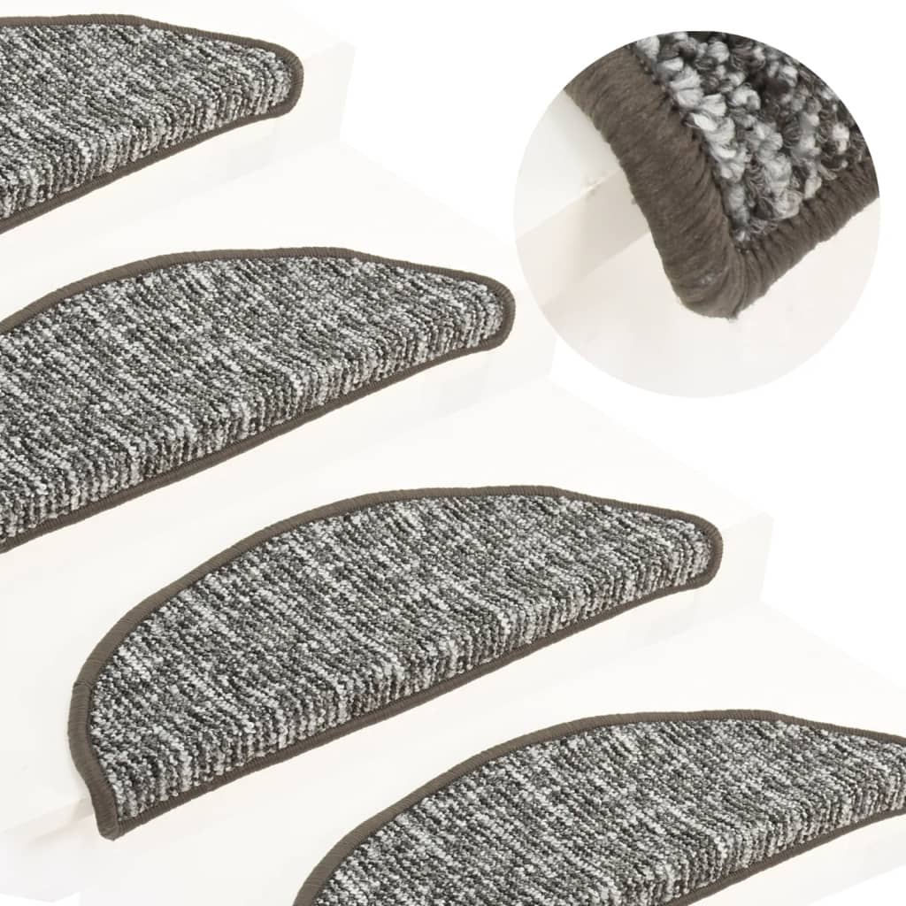 Tappetini Per Scale 15 Pz Antracite 65x21x4 cm