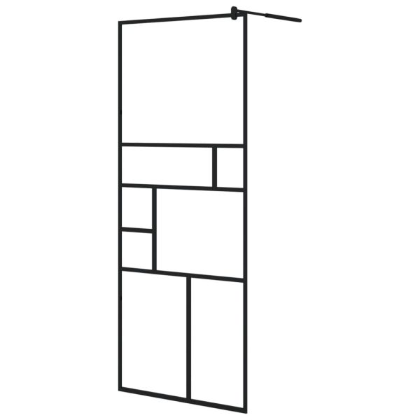 Parete Doccia WalK-In In Vetro Trasparente Esg Nera 80x195 cm - Image 2