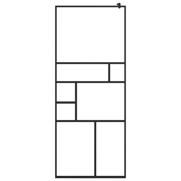 Parete Doccia WalK-In In Vetro Trasparente Esg Nera 80x195 cm - Image 3