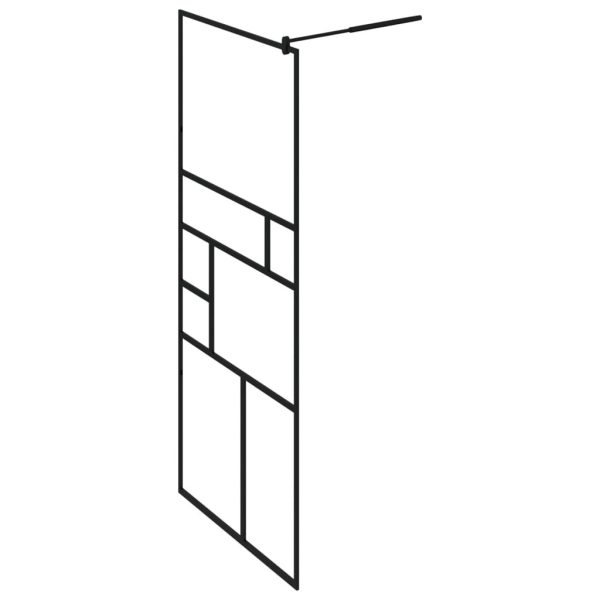 Parete Doccia WalK-In In Vetro Trasparente Esg Nera 80x195 cm - Image 4
