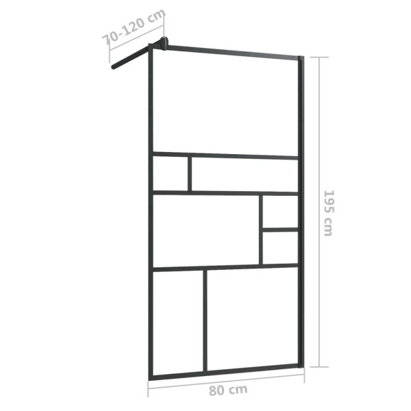 Parete Doccia WalK-In In Vetro Trasparente Esg Nera 80x195 cm - Image 6
