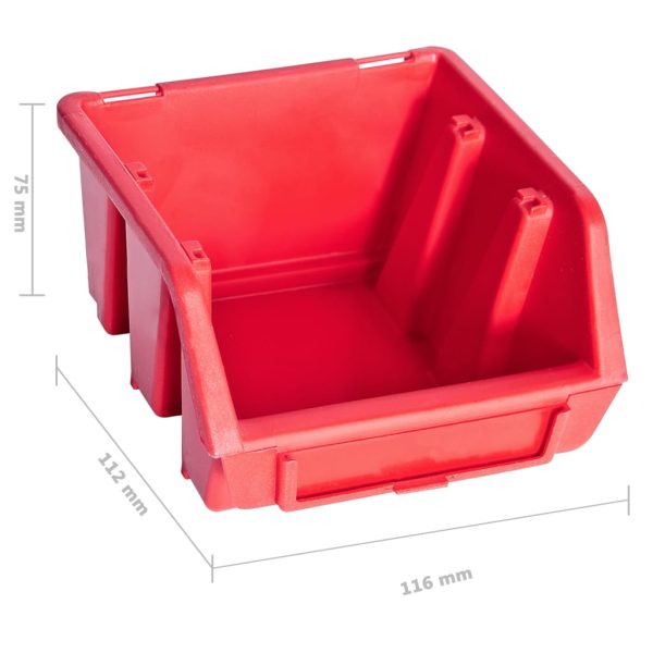 Kit Contenitori 96 Pz Con Pannelli A Parete Rosso E Nero - Image 5