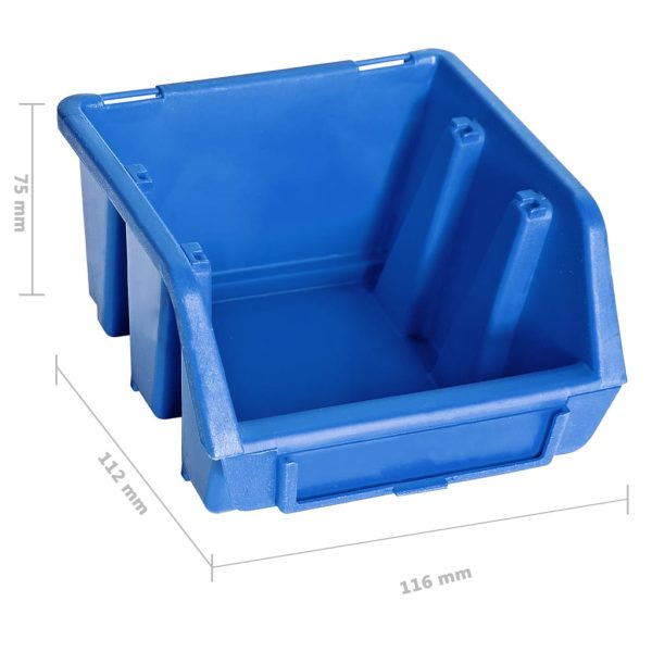 Kit Contenitori 128 Pz Con Pannelli A Parete Blu E Nero - Image 6
