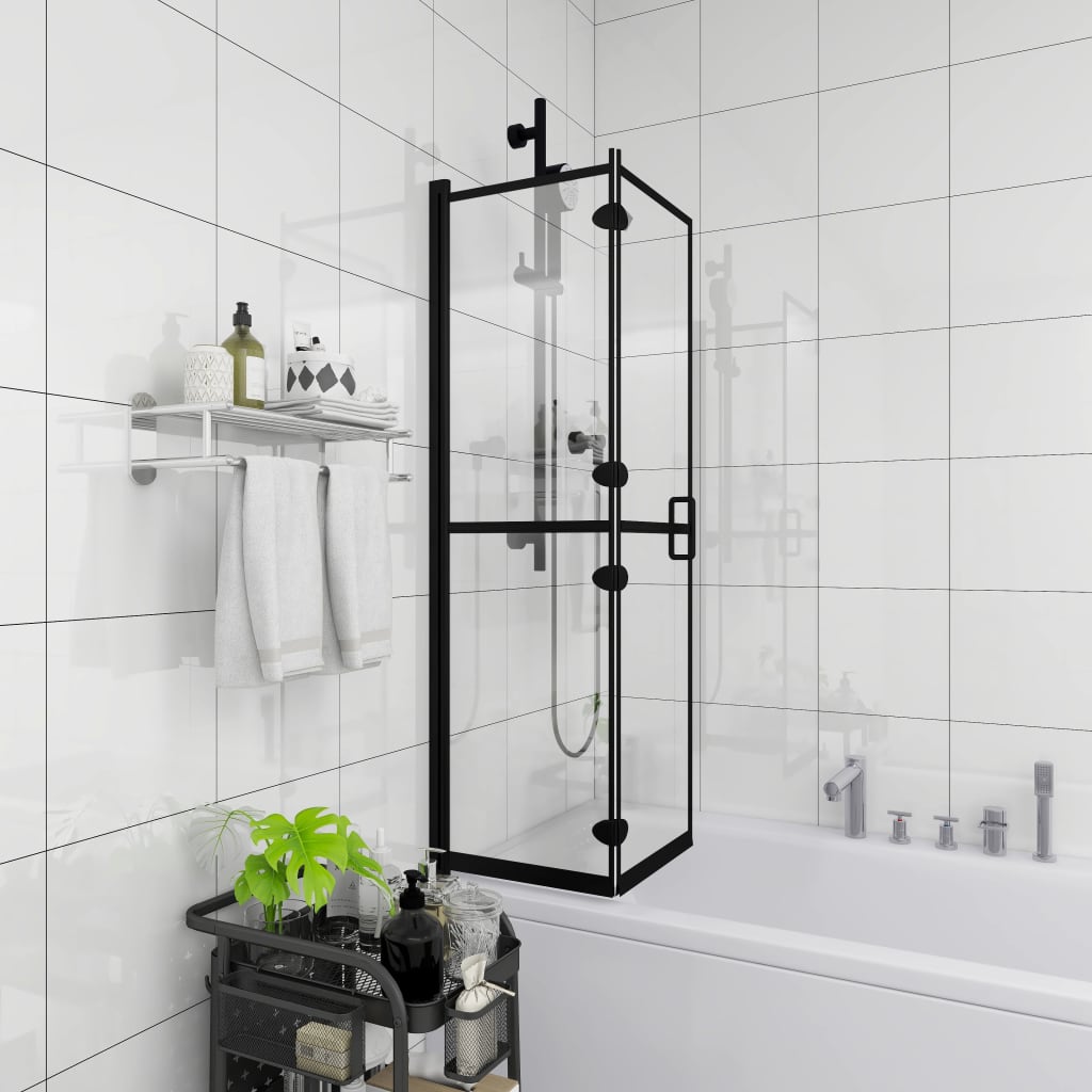 Pannello Doccia Pieghevole In Esg 120x140 Cm Nero