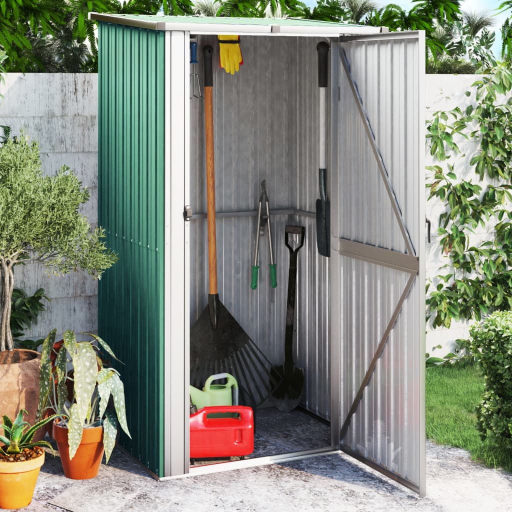 Capanno Da Giardino Verde 118,5x97x209,5 Cm In Acciaio Zincato