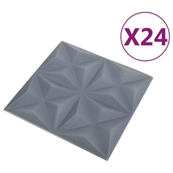 Pannelli Murali 3d 24 Pz 50x50 Cm Grigi Origami 6 m² - Image 3