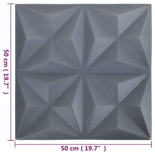 Pannelli Murali 3d 24 Pz 50x50 Cm Grigi Origami 6 m² - Image 6