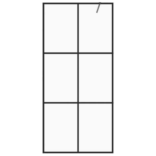 Parete Per Doccia WalK-In Vetro Trasparente Esg 90x195 Cm Nera - Image 3
