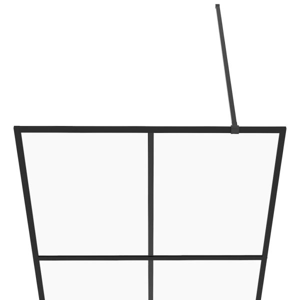 Parete Per Doccia WalK-In Vetro Trasparente Esg 90x195 Cm Nera - Image 4
