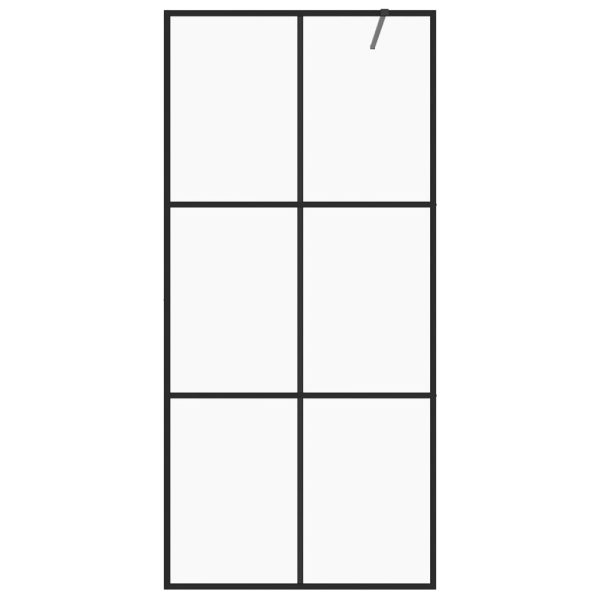 Parete Per Doccia WalK-In Vetro Trasparente Esg 115x195cm Nera - Image 3