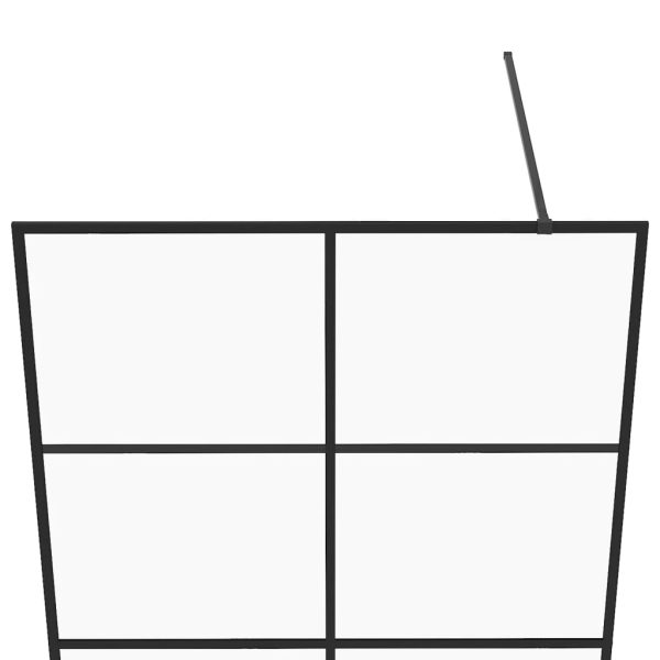 Parete Per Doccia WalK-In Vetro Trasparente Esg 115x195cm Nera - Image 4