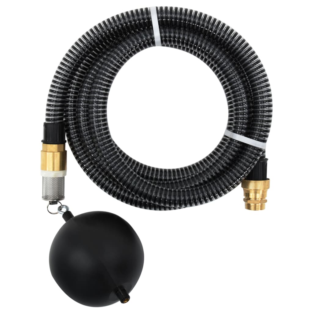 Tubo Di Aspirazione Con Connettori In Ottone 5 M 25 Mm Nero