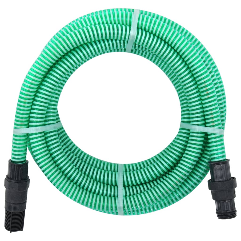 Tubo Di Aspirazione Con Raccordi In Ottone Verde 1" 7 M Pvc