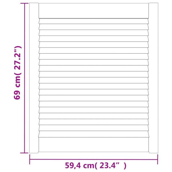 Ante Con Design A Lamelle 4 Pz 69x59,4 Cm In Legno Di Pino - Image 6