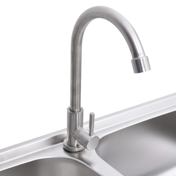 Lavello Da Campeggio Vasca Doppia Con Rubinetto In Acciaio Inox - Image 6