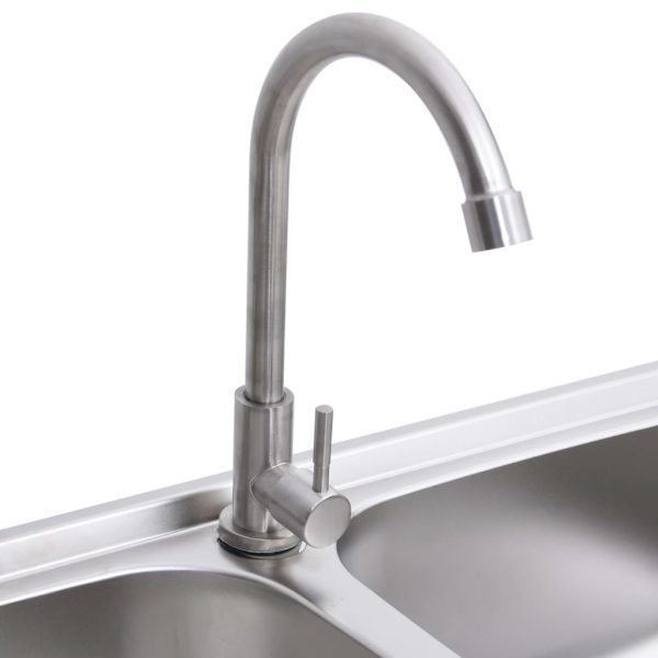 Lavello Da Campeggio Vasca Doppia Con Rubinetto In Acciaio Inox - Image 6