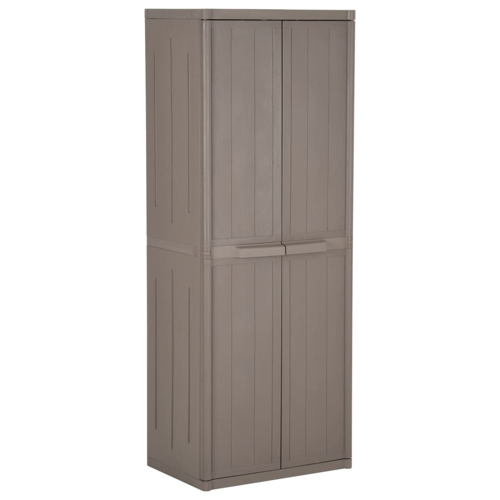 Armadio Da Giardino Marrone 65x45x172 Cm In Pp Aspetto Legno
