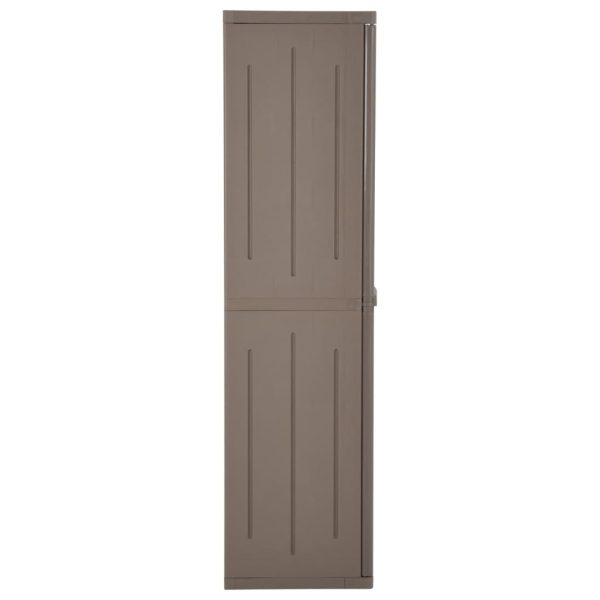 Armadio Da Giardino Marrone 65x45x172 Cm In Pp Aspetto Legno - Image 4