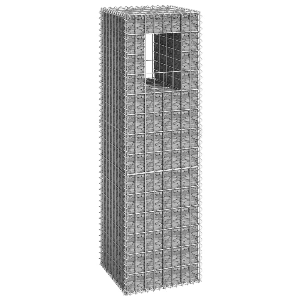 Cesto A Gabbione A Torre 40x40x140 Cm In Ferro
