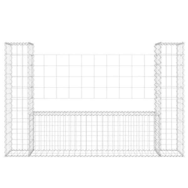 Cesto Gabbione A U Con 2 Pali In Ferro 140x20x100 cm - Image 3